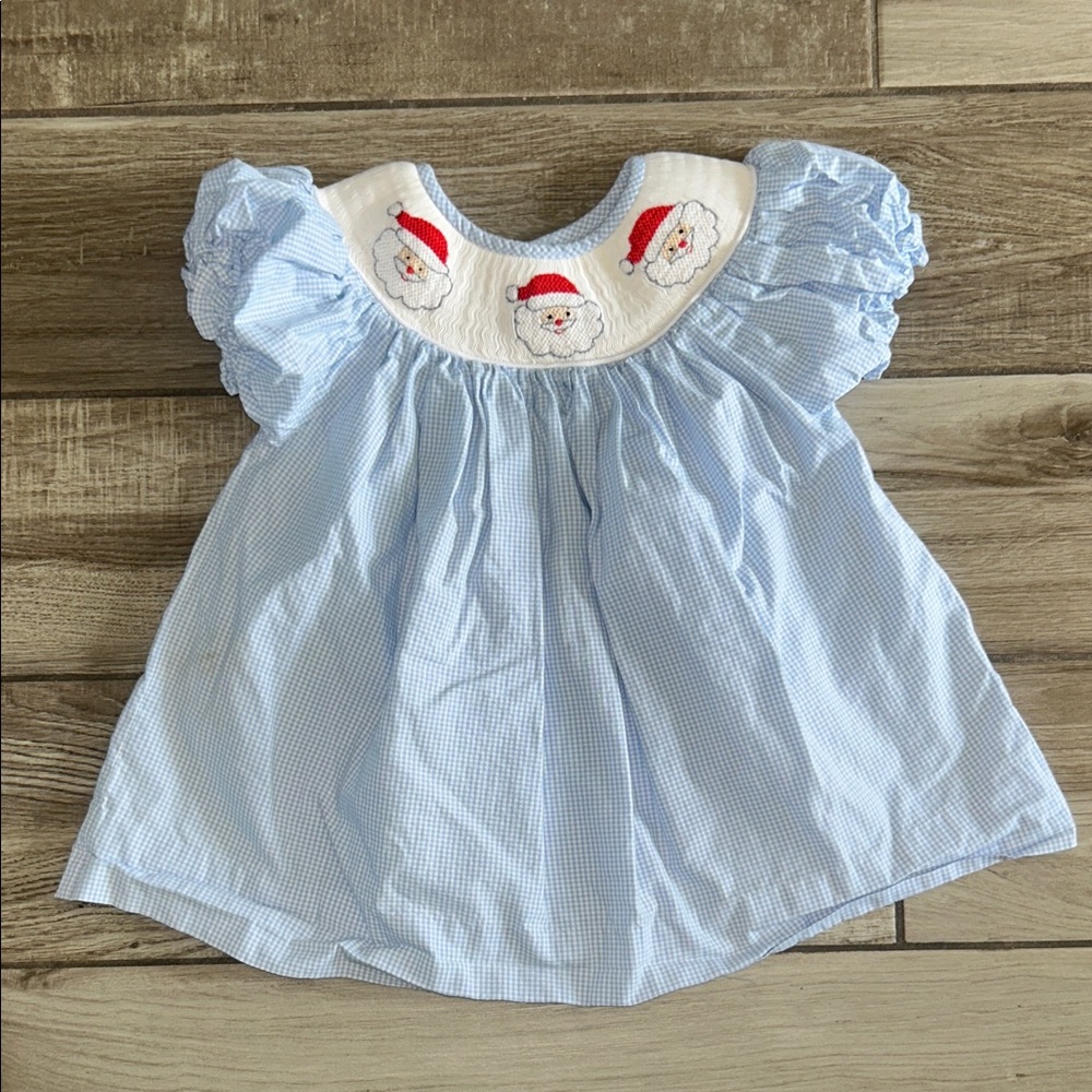ST Teeta Baby Dress with Santa Embroidery